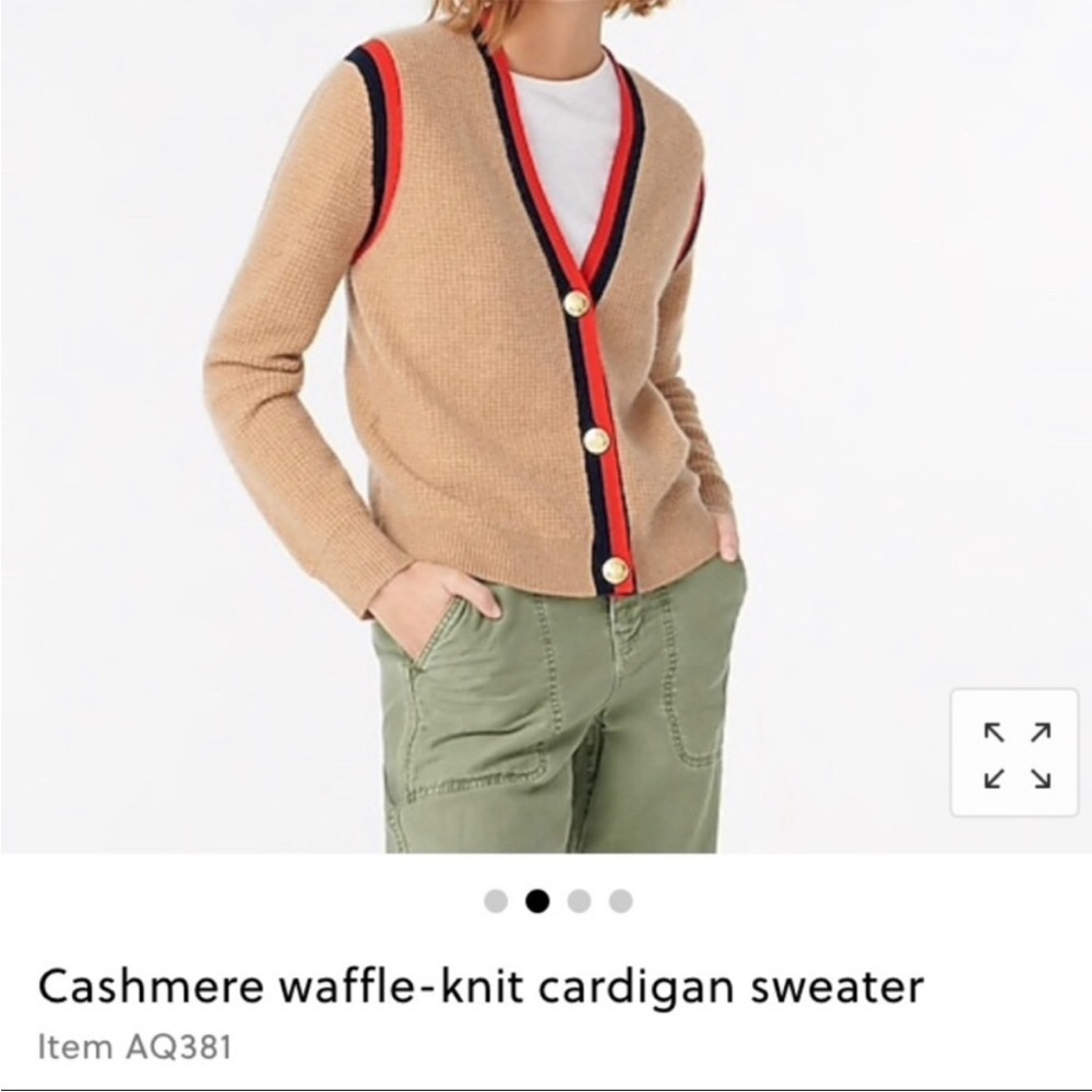 J.crew cashmere waffle knit cardigan size small